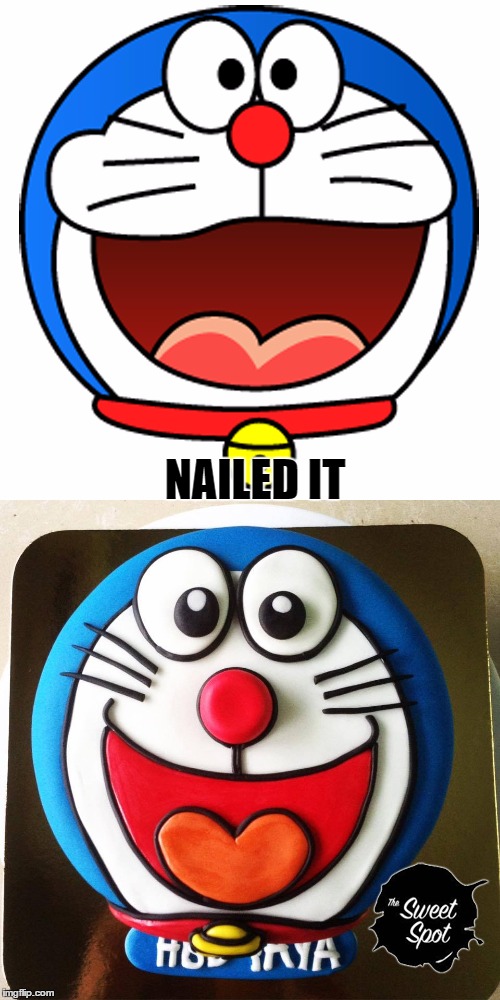 NAILED IT | image tagged in doraemon,cakes,pattaya,thailand,facebook | made w/ Imgflip meme maker