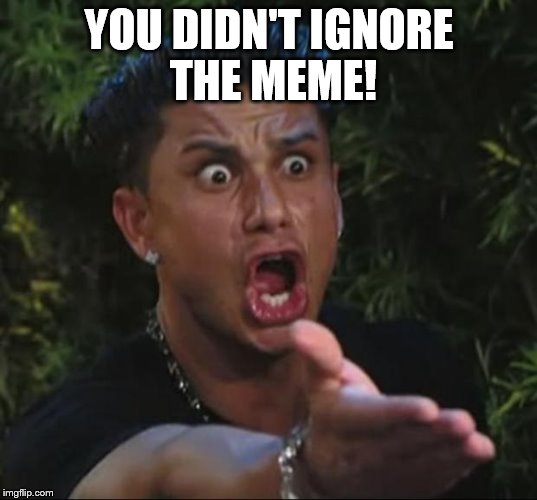 Pauly | YOU DIDN'T IGNORE THE MEME! | image tagged in pauly | made w/ Imgflip meme maker