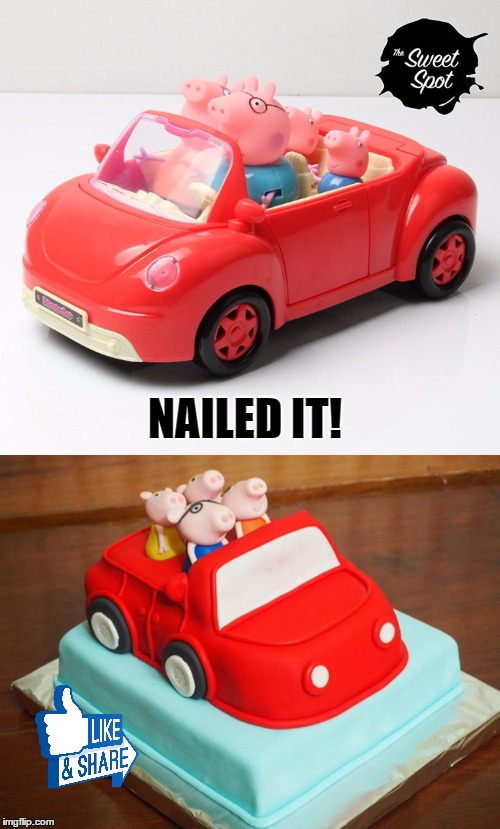 NAILED IT! | image tagged in peppa pig,cake,thailand,pattaya,sweetspotpattaya | made w/ Imgflip meme maker