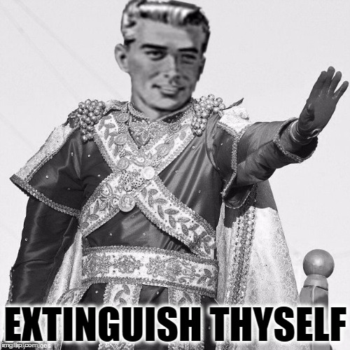 Extinguish Thyself | EXTINGUISH THYSELF | image tagged in extinguish thyself,kill yourself guy,memes | made w/ Imgflip meme maker
