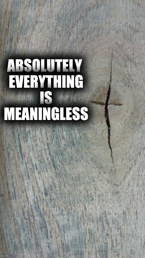 ABSOLUTELY EVERYTHING IS MEANINGLESS | image tagged in knot jesus | made w/ Imgflip meme maker
