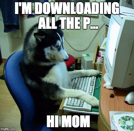 I Have No Idea What I Am Doing Meme | I'M DOWNLOADING ALL THE P... HI MOM | image tagged in memes,i have no idea what i am doing | made w/ Imgflip meme maker