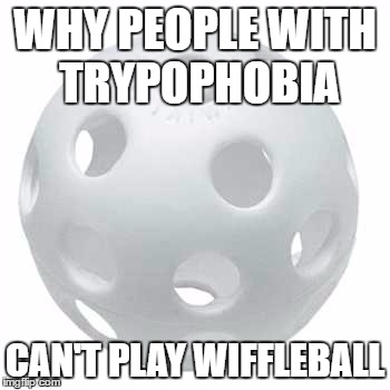 Trypophobia |  WHY PEOPLE WITH TRYPOPHOBIA; CAN'T PLAY WIFFLEBALL | image tagged in memes | made w/ Imgflip meme maker