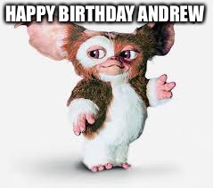 Gizmo | HAPPY BIRTHDAY ANDREW | image tagged in gizmo | made w/ Imgflip meme maker