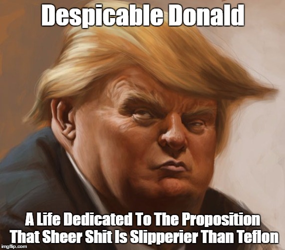 Despicable Donald A Life Dedicated To The Proposition That Sheer Shit Is Slipperier Than Teflon | made w/ Imgflip meme maker