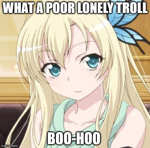 WHAT A POOR LONELY TROLL; BOO-HOO | image tagged in troll,funny | made w/ Imgflip meme maker