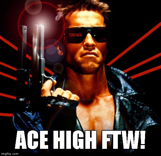 the terminator | ACE HIGH FTW! | image tagged in the terminator | made w/ Imgflip meme maker