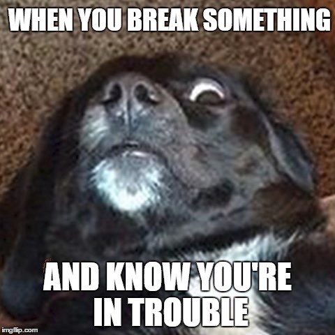 DoodleDonut #2 | WHEN YOU BREAK SOMETHING; AND KNOW YOU'RE IN TROUBLE | image tagged in donuts | made w/ Imgflip meme maker