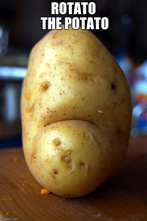 sad potato |  ROTATO THE POTATO | image tagged in sad potato | made w/ Imgflip meme maker