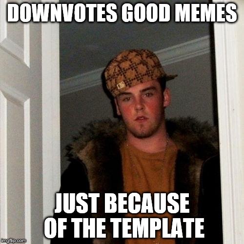 Scumbag Steve Meme | DOWNVOTES GOOD MEMES; JUST BECAUSE OF THE TEMPLATE | image tagged in memes,scumbag steve | made w/ Imgflip meme maker