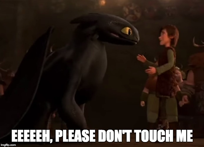 EEEEEH, PLEASE DON'T TOUCH ME | image tagged in toothless,how to train your dragon | made w/ Imgflip meme maker