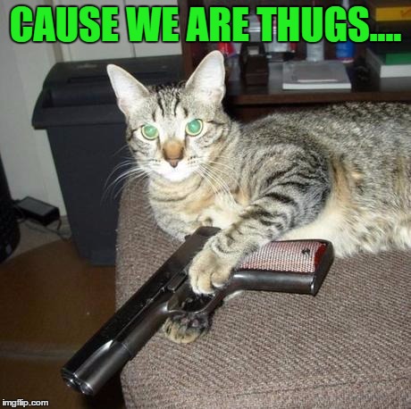 CAUSE WE ARE THUGS.... | made w/ Imgflip meme maker