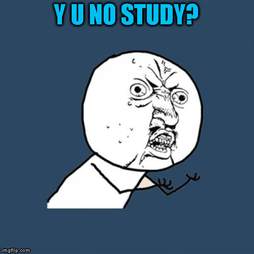 Y U No Meme | Y U NO STUDY? | image tagged in memes,y u no | made w/ Imgflip meme maker