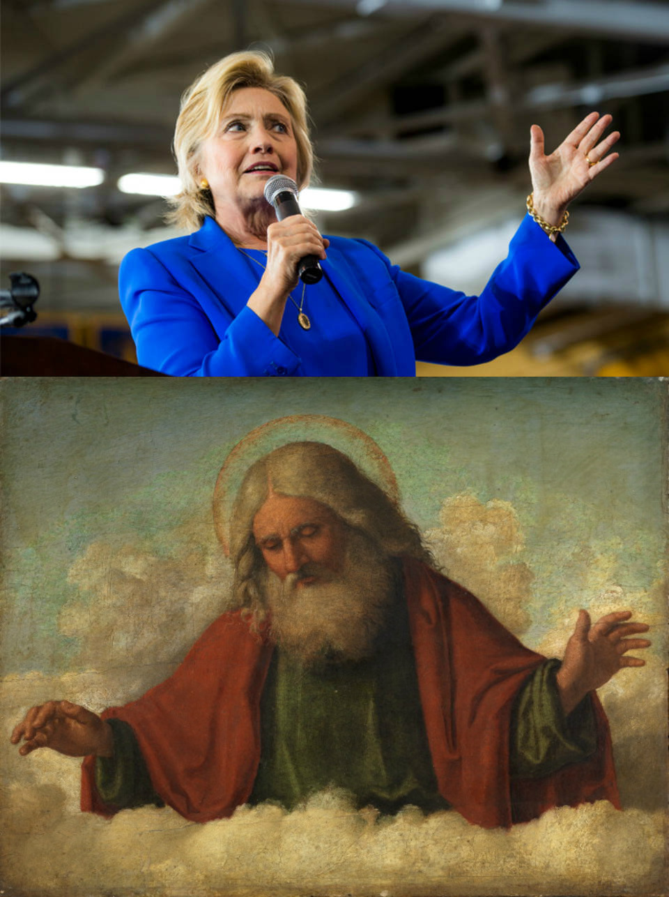 God and Hillary Blank Meme Template