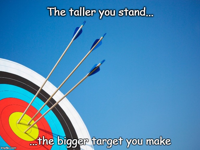 target | The taller you stand... ...the bigger target you make | image tagged in target | made w/ Imgflip meme maker