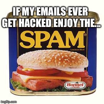 spam | IF MY EMAILS EVER GET HACKED ENJOY THE... | image tagged in spam | made w/ Imgflip meme maker