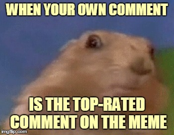 WHEN YOUR OWN COMMENT IS THE TOP-RATED COMMENT ON THE MEME | made w/ Imgflip meme maker