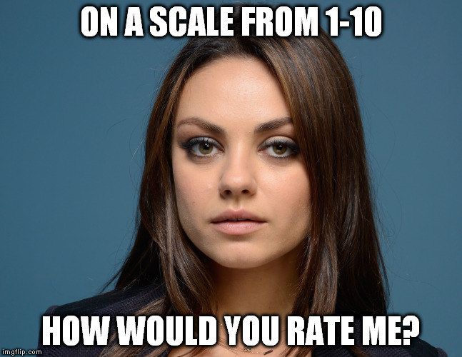 Mila Kunis is a 10!  | ON A SCALE FROM 1-10; HOW WOULD YOU RATE ME? | image tagged in mila kunis,hottie,sexy women,rate me,women,cool | made w/ Imgflip meme maker