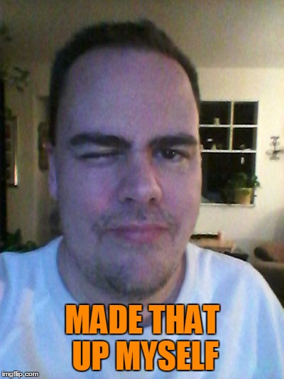 wink | MADE THAT UP MYSELF | image tagged in wink | made w/ Imgflip meme maker