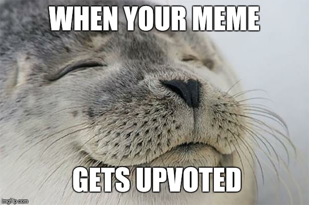 Satisfied Seal | WHEN YOUR MEME; GETS UPVOTED | image tagged in memes,satisfied seal | made w/ Imgflip meme maker