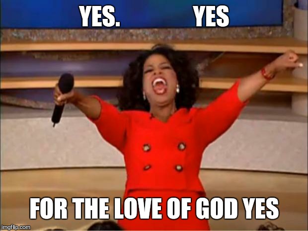 Oprah You Get A Meme | YES.                YES FOR THE LOVE OF GOD YES | image tagged in memes,oprah you get a | made w/ Imgflip meme maker