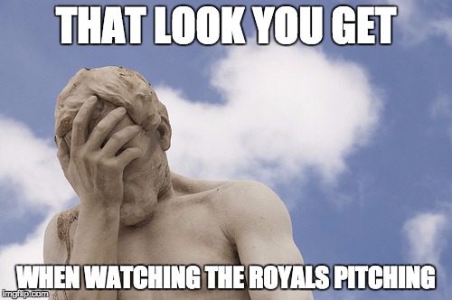 THAT LOOK YOU GET; WHEN WATCHING THE ROYALS PITCHING | image tagged in facepalm | made w/ Imgflip meme maker
