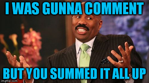Steve Harvey Meme | I WAS GUNNA COMMENT BUT YOU SUMMED IT ALL UP | image tagged in memes,steve harvey | made w/ Imgflip meme maker