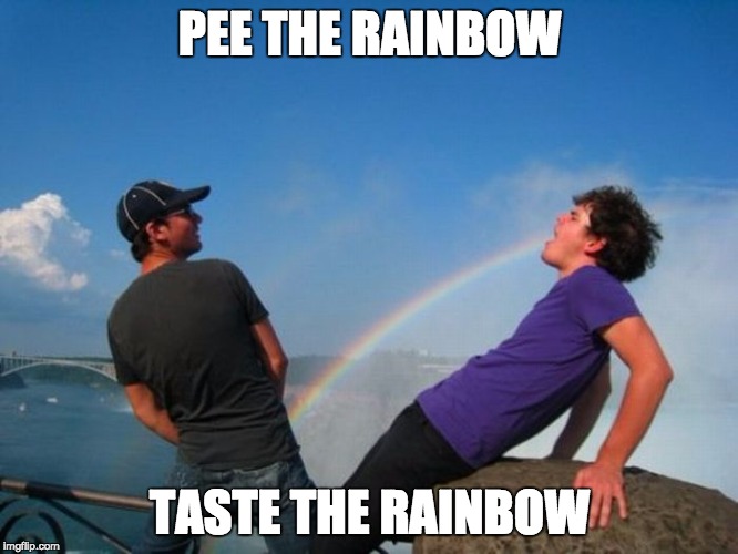 PEE THE RAINBOW; TASTE THE RAINBOW | image tagged in funny | made w/ Imgflip meme maker