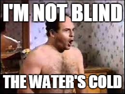 I'M NOT BLIND THE WATER'S COLD | made w/ Imgflip meme maker