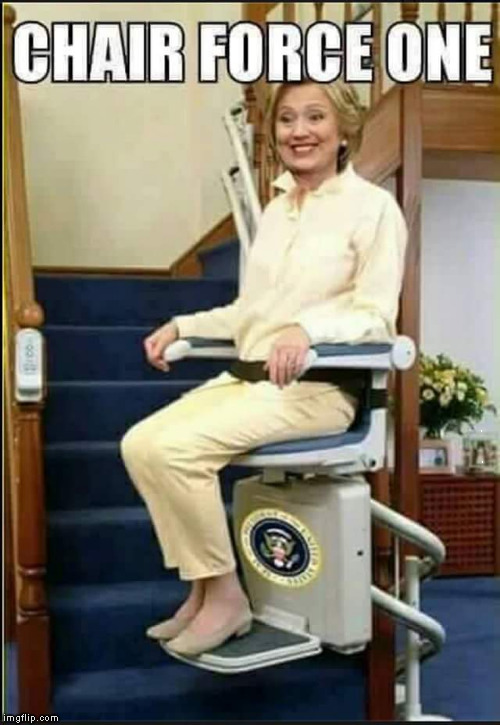 Now in operation | . . | image tagged in hillary clinton,funny meme,laughs,jokes,chair force one,air force one | made w/ Imgflip meme maker
