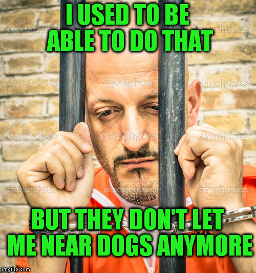 I USED TO BE ABLE TO DO THAT BUT THEY DON'T LET ME NEAR DOGS ANYMORE | made w/ Imgflip meme maker