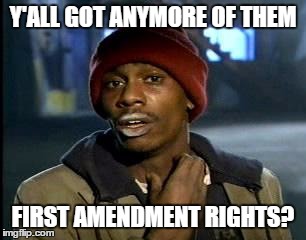 Y'all Got Any More Of That Meme | Y'ALL GOT ANYMORE OF THEM; FIRST AMENDMENT RIGHTS? | image tagged in memes,yall got any more of | made w/ Imgflip meme maker