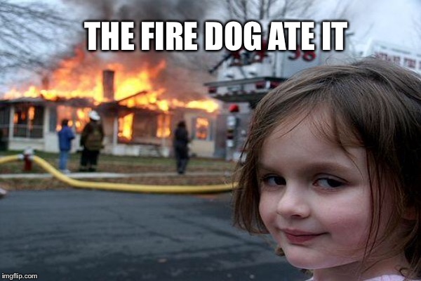 THE FIRE DOG ATE IT | made w/ Imgflip meme maker