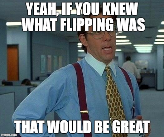 That Would Be Great Meme | YEAH, IF YOU KNEW WHAT FLIPPING WAS THAT WOULD BE GREAT | image tagged in memes,that would be great | made w/ Imgflip meme maker