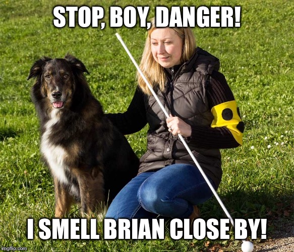 STOP, BOY, DANGER! I SMELL BRIAN CLOSE BY! | made w/ Imgflip meme maker