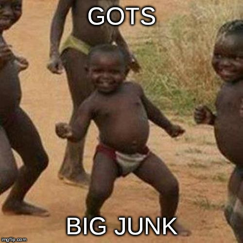 Third World Success Kid Meme | GOTS BIG JUNK | image tagged in memes,third world success kid | made w/ Imgflip meme maker