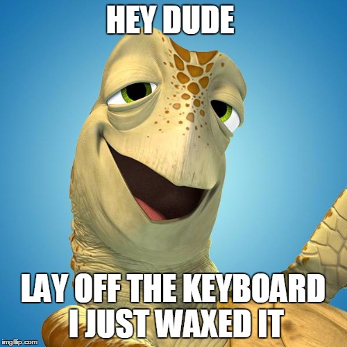 HEY DUDE LAY OFF THE KEYBOARD I JUST WAXED IT | image tagged in crush | made w/ Imgflip meme maker