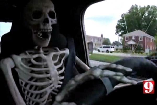 High Quality Skeleton driving Blank Meme Template