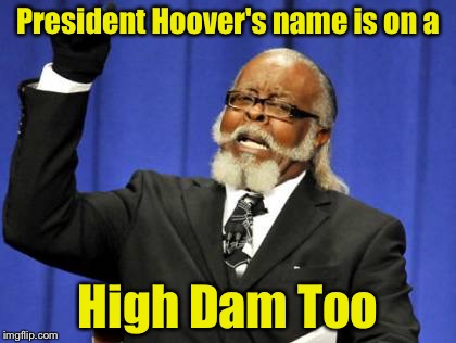 Too Damn High | President Hoover's name is on a; High Dam Too | image tagged in memes,too damn high | made w/ Imgflip meme maker