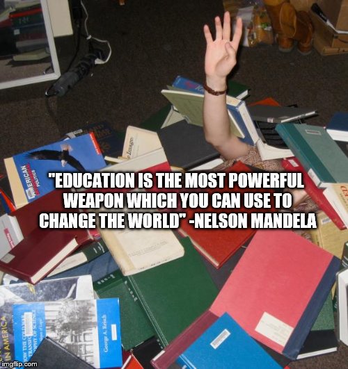 so much books | "EDUCATION IS THE MOST POWERFUL WEAPON WHICH YOU CAN USE TO CHANGE THE WORLD" -NELSON MANDELA | image tagged in so much books | made w/ Imgflip meme maker