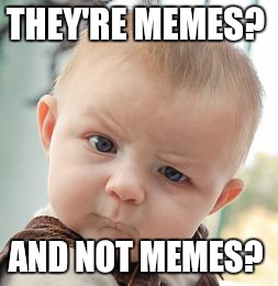 Skeptical Baby Meme | THEY'RE MEMES? AND NOT MEMES? | image tagged in memes,skeptical baby | made w/ Imgflip meme maker
