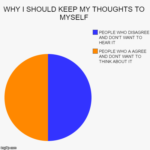 I SHOULD KEEP TO MYSELF
 | image tagged in pie charts | made w/ Imgflip chart maker