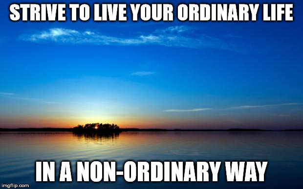 Inspirational Quote | STRIVE TO LIVE YOUR ORDINARY LIFE; IN A NON-ORDINARY WAY | image tagged in inspirational quote | made w/ Imgflip meme maker