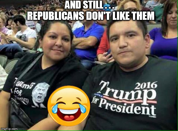 AND STILL . . . REPUBLICANS DON'T LIKE THEM | image tagged in dump trump,nevertrump,wannabe,fake people,sell out,losers | made w/ Imgflip meme maker