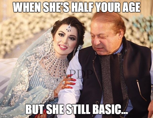 What did I just marry? | WHEN SHE'S HALF YOUR AGE; BUT SHE STILL BASIC... | image tagged in marriage,old man,young wife,gold digger | made w/ Imgflip meme maker
