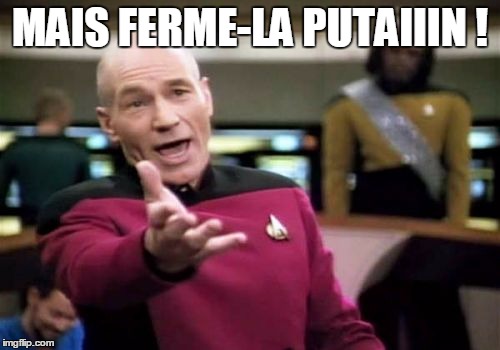 Picard Wtf Meme | MAIS FERME-LA PUTAIIIN ! | image tagged in memes,picard wtf | made w/ Imgflip meme maker