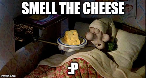 Wallace and cheese | SMELL THE CHEESE; :P | image tagged in memes | made w/ Imgflip meme maker