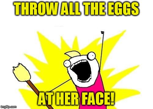 X All The Y Meme | THROW ALL THE EGGS AT HER FACE! | image tagged in memes,x all the y | made w/ Imgflip meme maker