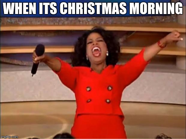 Oprah You Get A Meme | WHEN ITS CHRISTMAS MORNING | image tagged in memes,oprah you get a | made w/ Imgflip meme maker