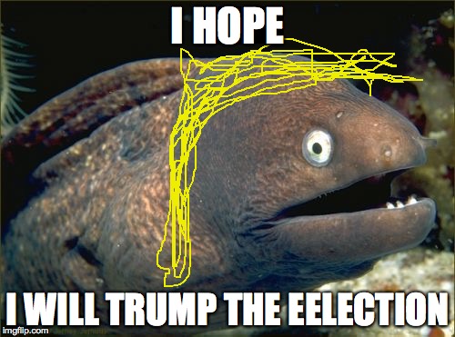 Bad Joke Eel | I HOPE; I WILL TRUMP THE EELECTION | image tagged in memes,bad joke eel | made w/ Imgflip meme maker